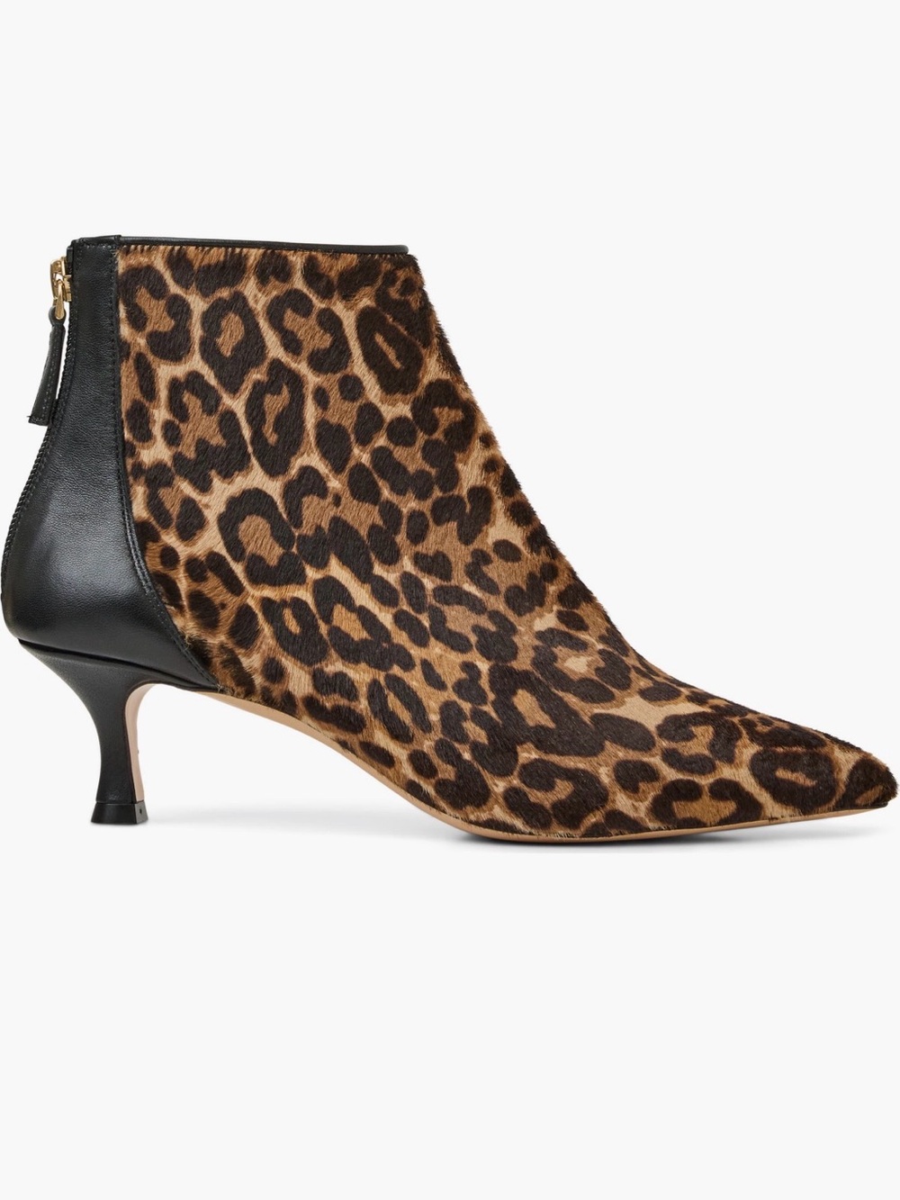 Bruno Magli Francesca Leopard Haircalf Pointed Toe Ankle Booties Sz 6.5